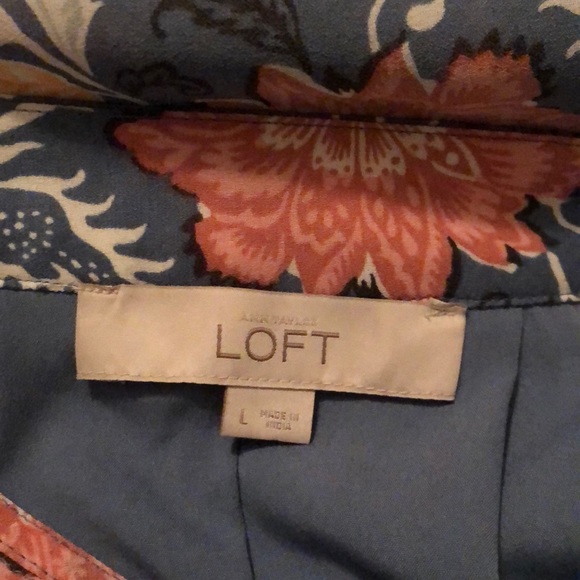 LOFT Floral Print Maxi Dress With X Strap Back - Picture 6 of 7